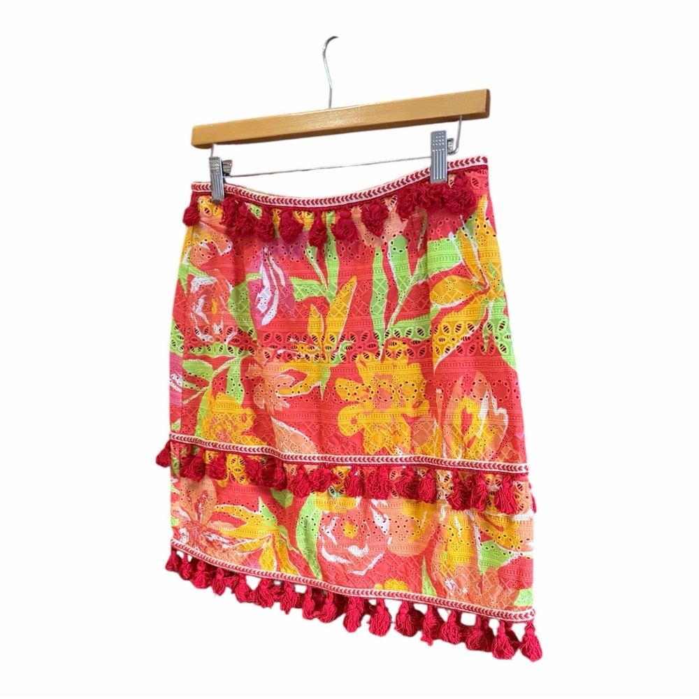 ANTHROPOLOGIE VERB by Pallavi Singhee Electra Eyelet Mini Skirt S Pom Poms‎ - Picture 10 of 10